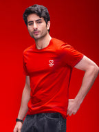 Slim Fit Placement Printed Tee | Red