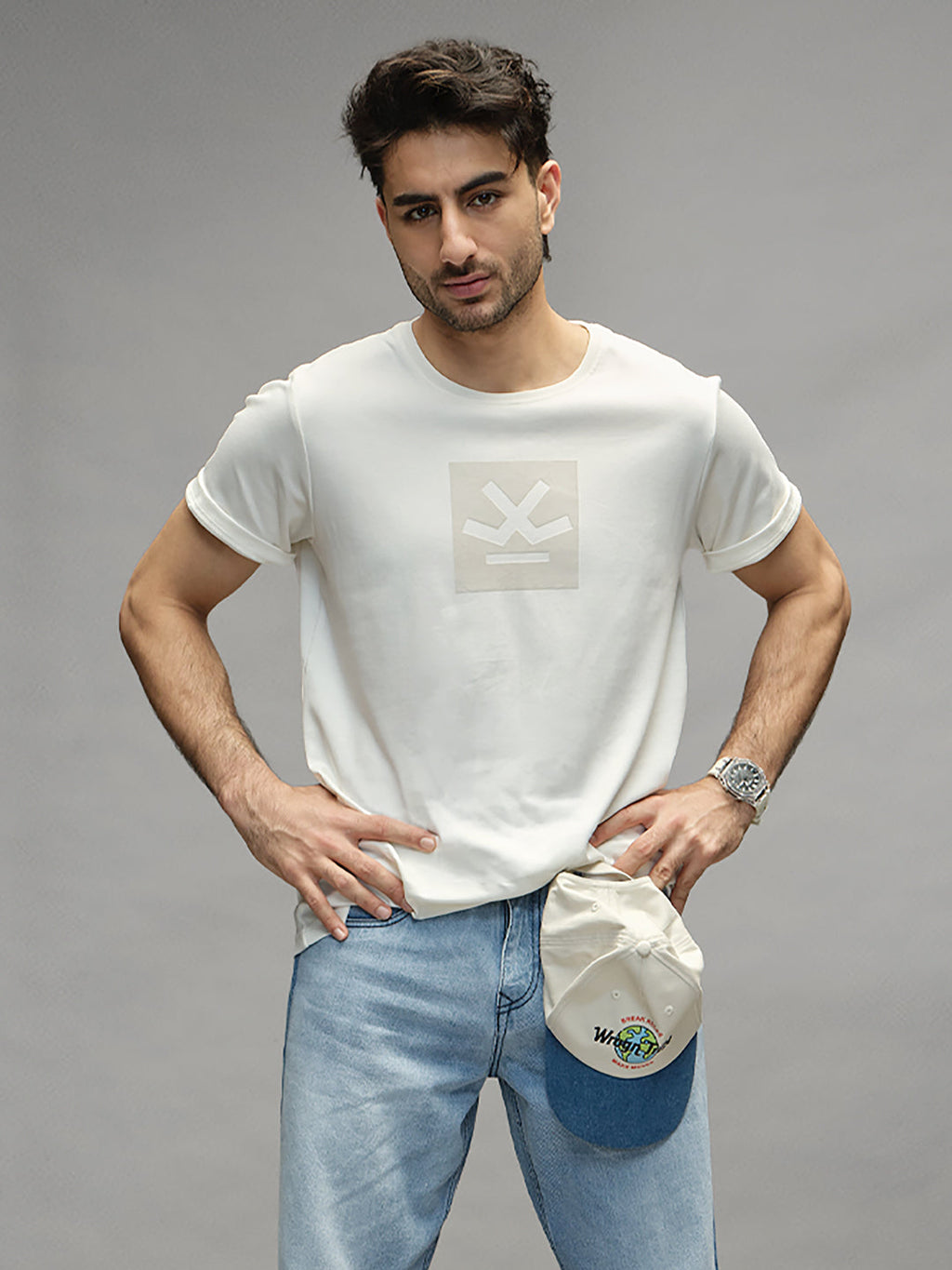 Classic Half Sleeve Printed T-Shirt   |  Off White