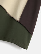 Casual Cut & Sew Crew Neck T-Shirt | Brown