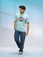 Retro Graphic Printed T-Shirt | Light Blue