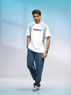 Casual Men Sporty Look Oversized Fit Tee With Print | White