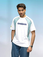 Casual Men Sporty Look Oversized Fit Tee With Print | White