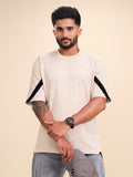 Placement Printed Oversized T-Shirt | Beige