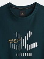 Foil Printed Slim Fit T-Shirt | Green