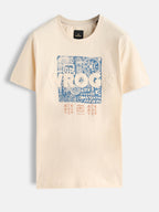 Ancient Markings Inspired Brand Carrier Slim Fit T-Shirt | Beige
