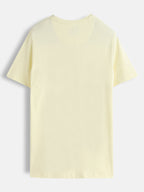 Zen Inspired Chest Print Graphic Crew Neck T-Shirt  |  Yellow
