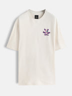Bizarre Elements Inspired Look Deep Inside Eyeball Back Print Crew Neck T-Shirt  | Off White
