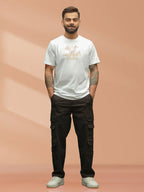 Metallic Foil Printed Slim Fit T-Shirt | White