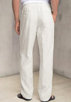 Pack of 2 Black , White Linen Regular Fit Pant