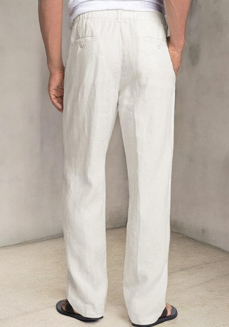 Pack of 2 White , Cream  Linen Regular Fit Pant