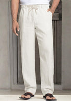 Pack of 2 White , Cream  Linen Regular Fit Pant
