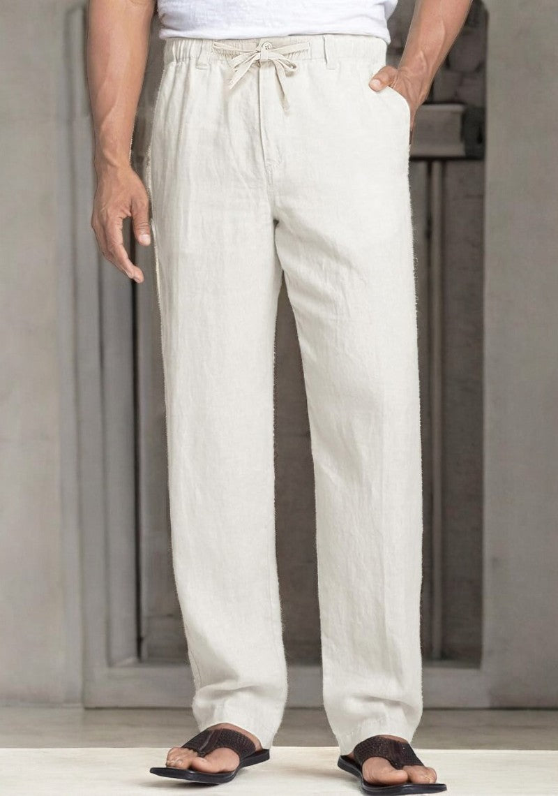 Pack of 2 White , Cream  Linen Regular Fit Pant