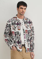White Artform Typo Printed Shirt