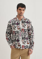 White Artform Typo Printed Shirt