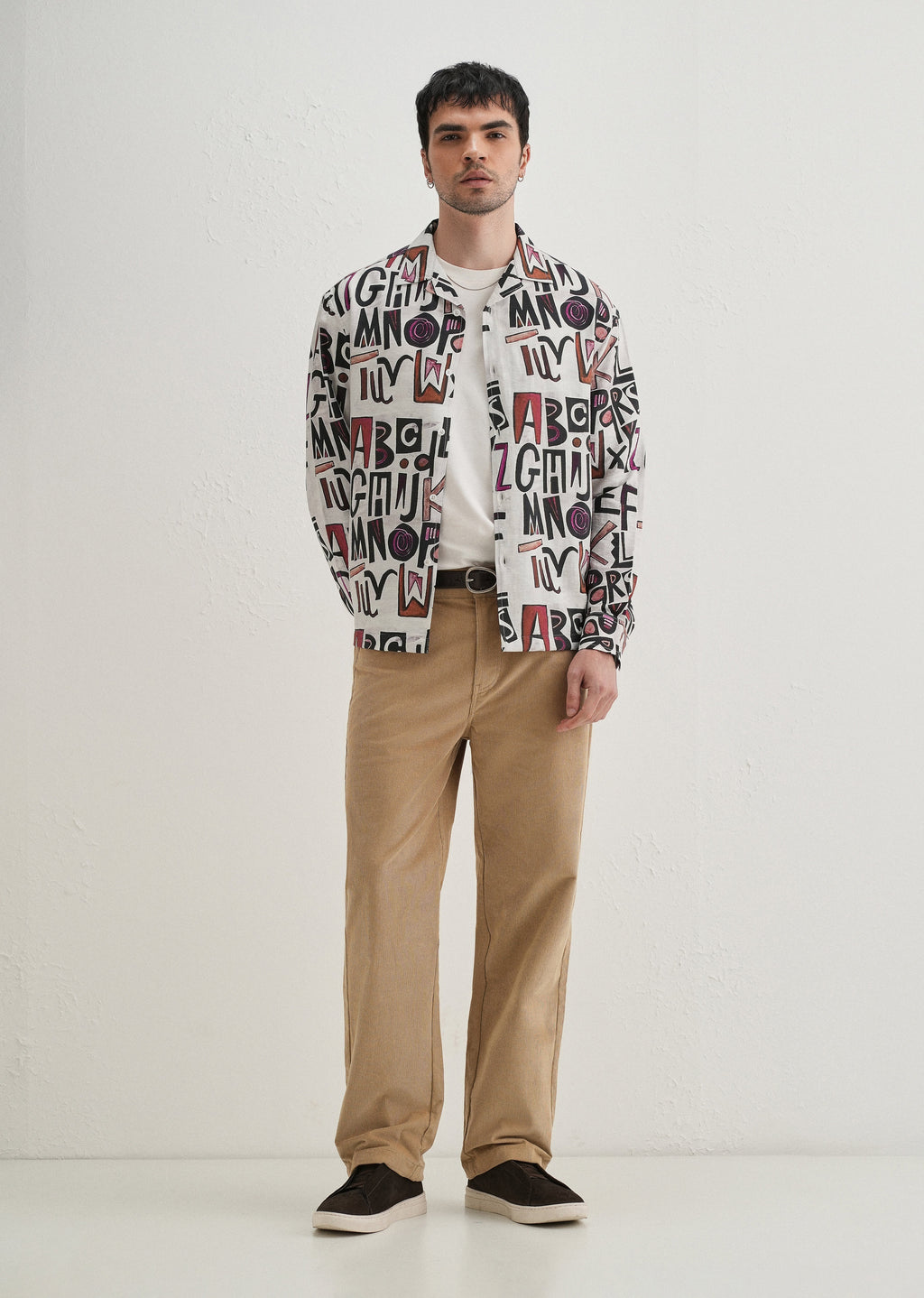 White Artform Typo Printed Shirt