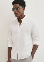 White Contrast Placket Shirt