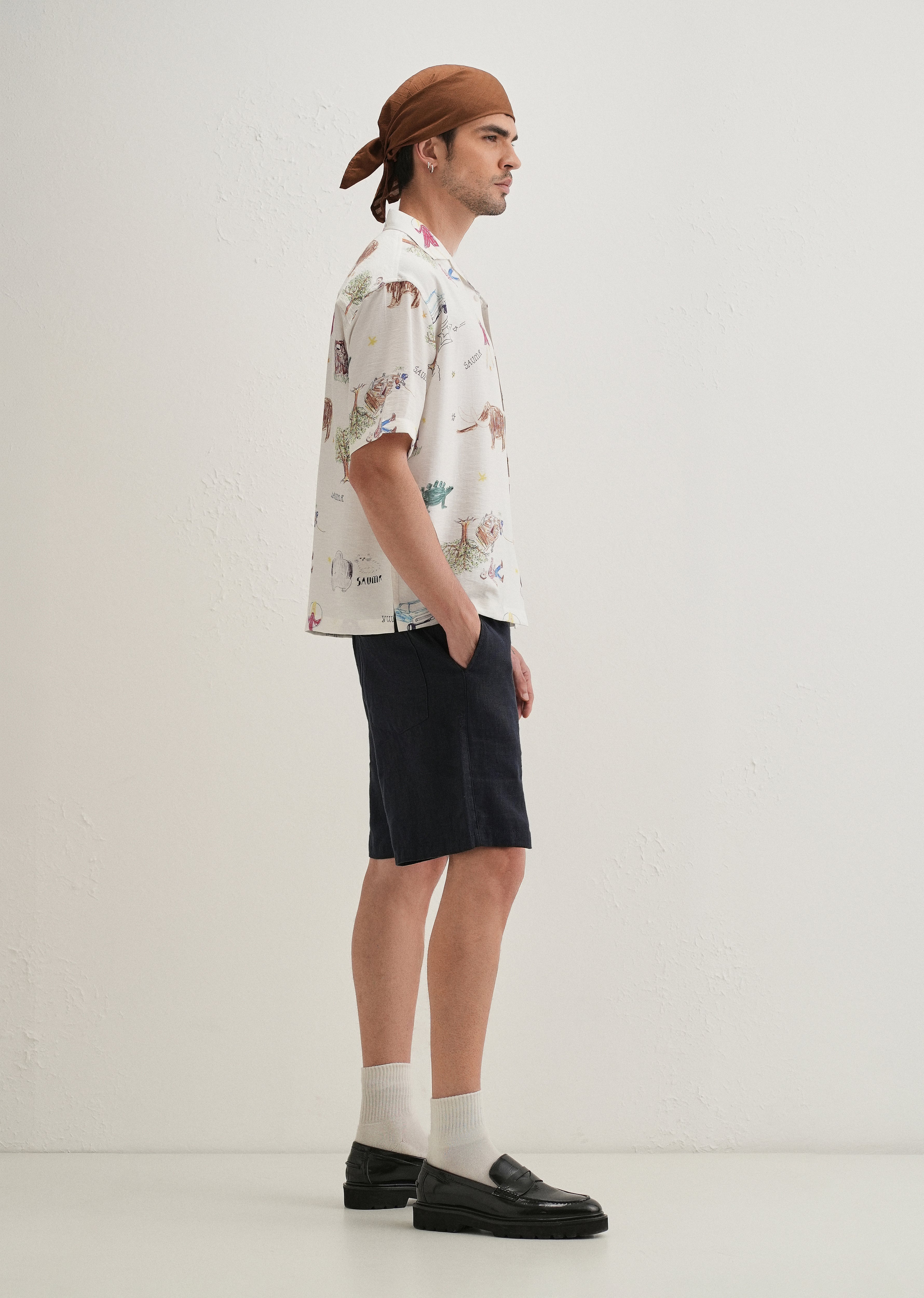 White Multi Graphic Printed Shirt