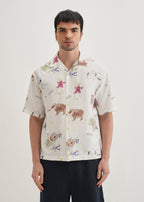 White Multi Graphic Printed Shirt