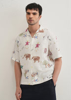 White Multi Graphic Printed Shirt
