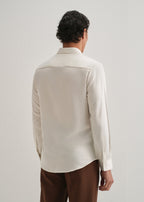 White Premium Leather-Look Satin Finish Shirt