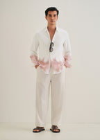 White & Dusty Rose Dip-Dyed Shirt
