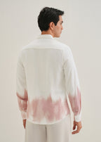 White & Dusty Rose Dip-Dyed Shirt