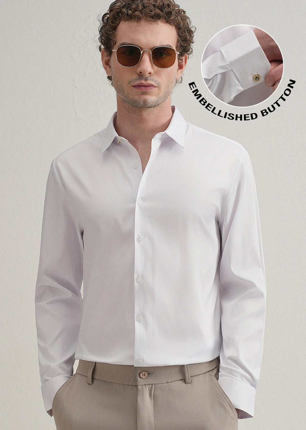 White Plain Stitchless Placket Shirt