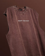 Wildside Brown Acid Wash Boxy Vest
