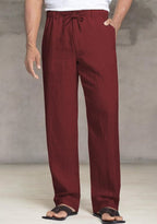 Pack of 2 Black and White , wine Linen Regular Fit Pant