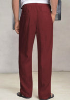 Pack of 2 Black and White , wine Linen Regular Fit Pant