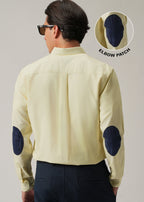 Yellow Plain Elbow Patch Oxford Shirt