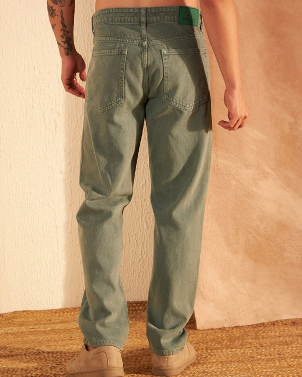 Mint Green Straight Fit Jeans