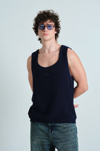 Navy Blue Knit Tank
