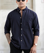 Navy Oxford Shirt 100% Cotton