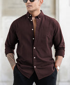 Brown Oxford Shirt 100% Cotton
