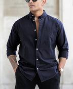 Navy Oxford Shirt 100% Cotton