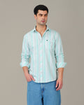 Mint Green Striped Oxford Shirt