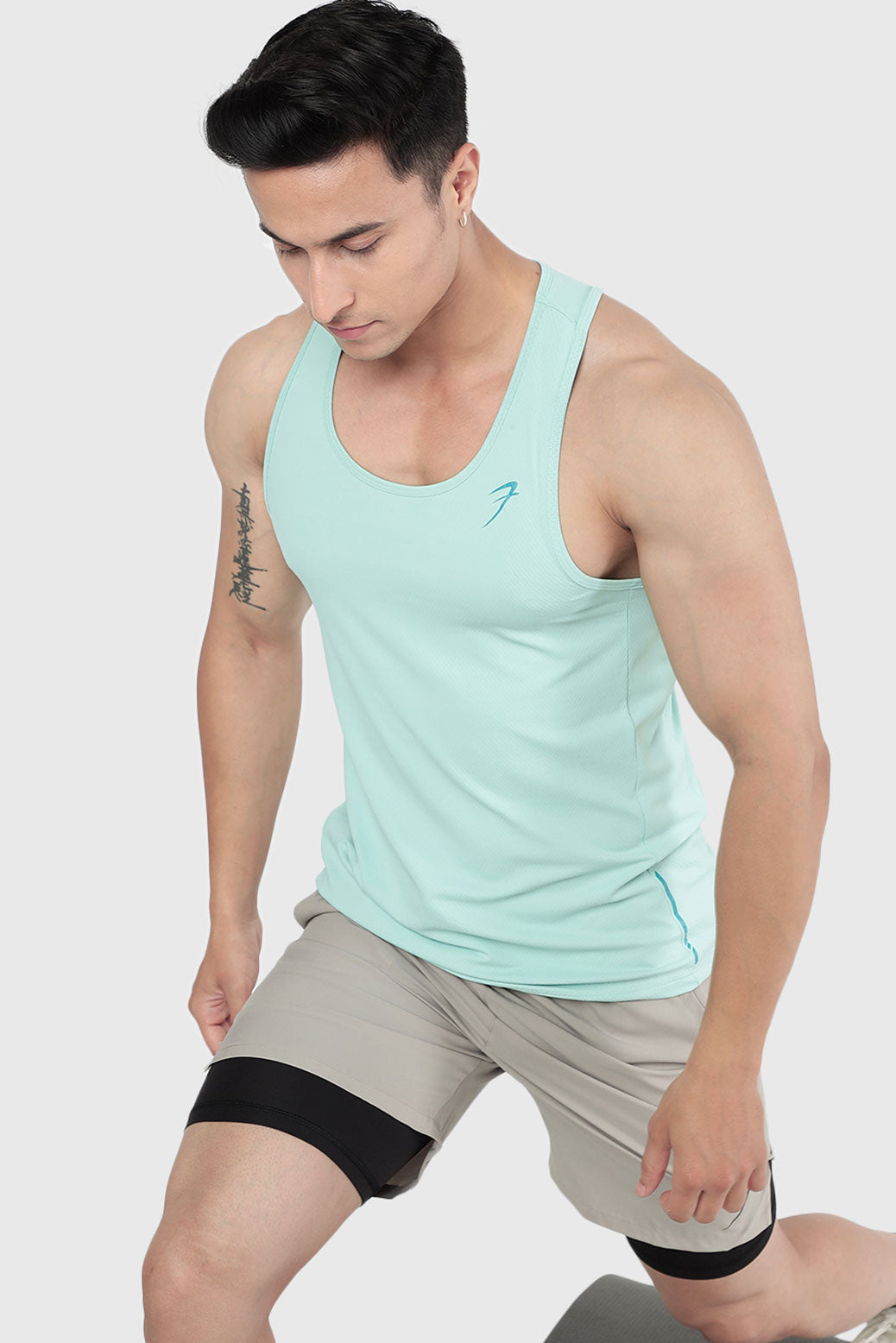 Aura Textured Tank Sea Green