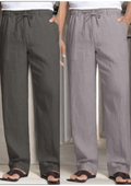 Pack of 2 Light Gray , Dark Gray Linen Regular Fit Pant