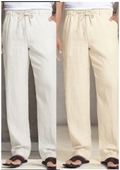 Pack of 2 White , Cream  Linen Regular Fit Pant