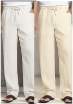 Pack of 2 White , Cream  Linen Regular Fit Pant