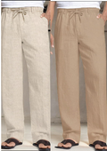 Pack of 2 Off White , Beige  Linen Regular Fit Pant-49384