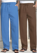 Pack of 2 Sky Blue Linen, Brown Regular Fit Pant