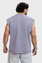 Restricted Washed Capsleeve Tank Light Grey